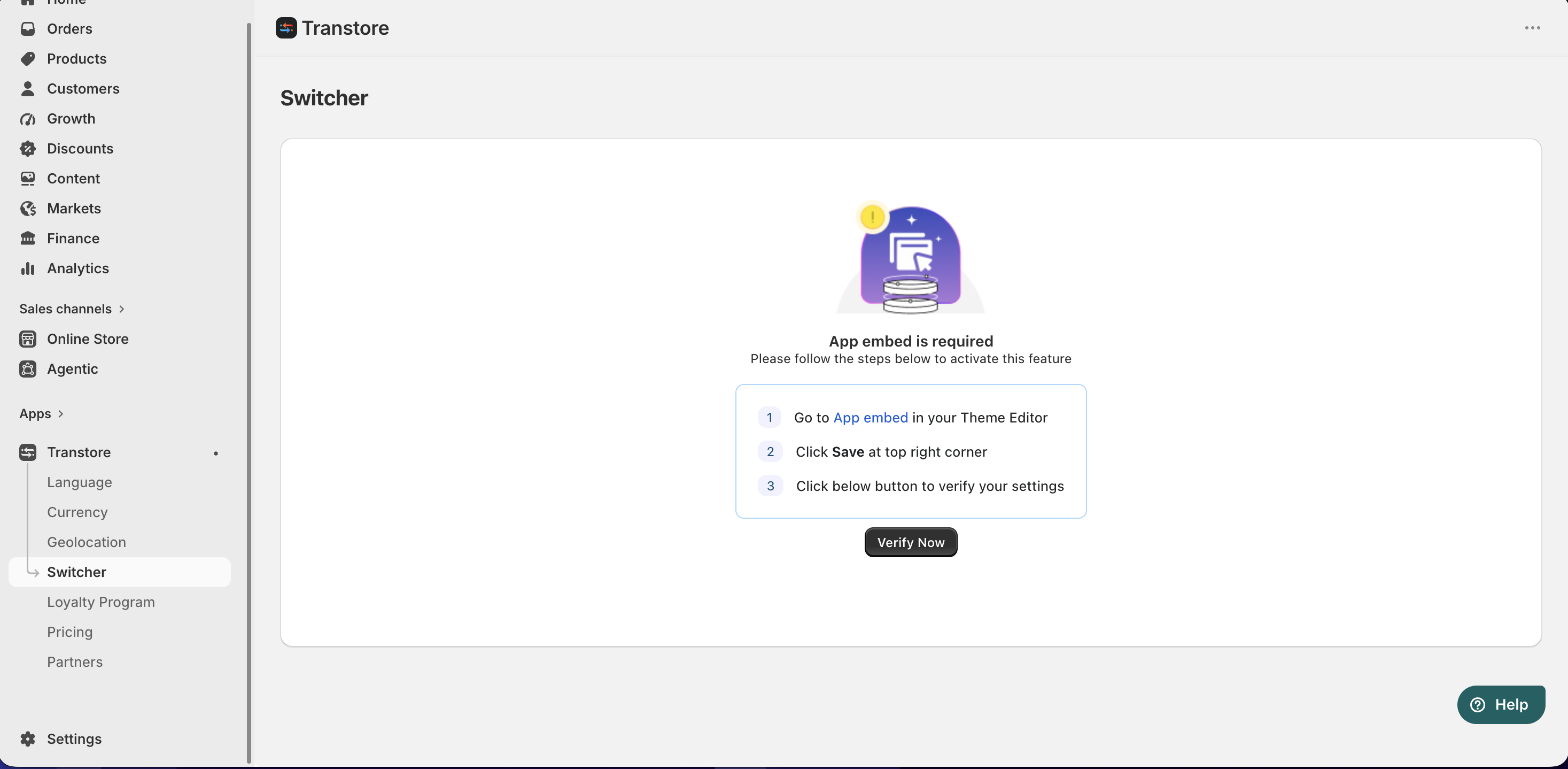 Open App embeds from Transtore